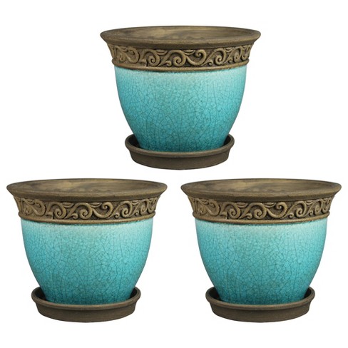 Chubacoo 6 Inch Plant Pots: Planter Pot with Drainage Hole & Saucer -  Ceramic Planters for Indoor/Outdoor Plants - Flower Pots for Garden, Home 