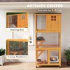 Skyzone 74" Weatherproof Wooden Outdoor Cat Enclosure with Perches, Wheels & Lockable Doors, Orange - 3 of 4