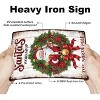 Lomsoe Christmas Santa Claus Wreath Metal Tin Sign 8x12in "Santa's Workshop" Tin Sign Wall Poster Plaque Christmas Gift - 3 of 4