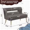 Beautyolove 46.5 in. W Grey Velvet Upholstered Open Back 2-Seater Loveseat Sofa with Solid Wood Legs - 2 of 4