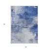 Denim Blue And Sky Blue Abstract Washable Indoor Outdoor Area Rug - 3 of 4