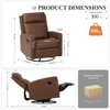 Leisure Swivel Recliner Chair, Single Sofa with Adjustable High Backrest-Brown - 2 of 4