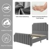 Queen Size Platform Bed Frame with 50.2" Headboard, Velvet Upholstered Bed Frame - 3 of 4