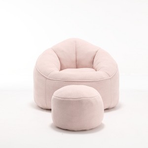 NicBex Bean Bag Chair Floor Chair with Padded Foam Padding Compressed Bean Bag, Upholstered Footrest for Living Room, Bedroom - 1 of 4