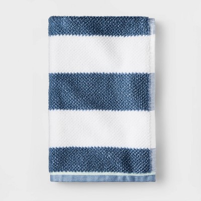 Target.com Threshold Crew Striped Flat Woven Bath Towel Blue - Threshold™  12.00