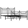 vidaXL 12" Black Queen Metal Bed Frame with Headboard & Footboard No Mattress - 2 of 4
