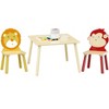 Yinvani Natural 3 Piece Toddler Table with 2 Chairs Set - 2 of 4