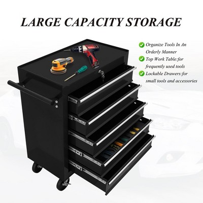 Tool Chest,5 Drawers Tool Cart with Wheels,Metal Rolling Tool Cart Storage for Garage