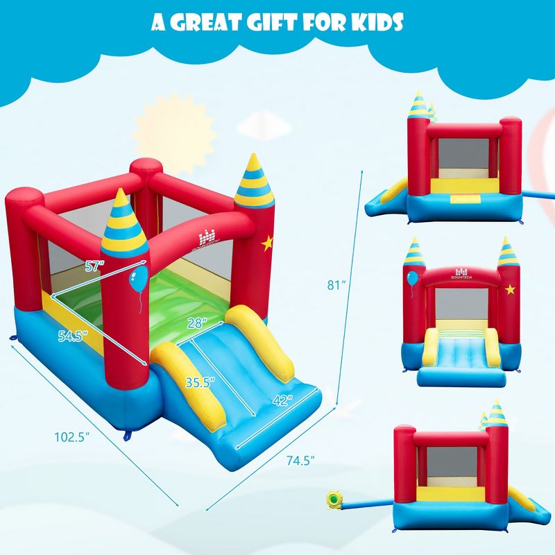 Costway Inflatable Bounce Castle Kids Jumping Bouncer Indoor Outdoor with 480W Blower, 3 of 9