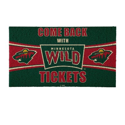 Evergreen Come Back with Tickets Minnesota Wild 28" x 16" Woven PVC Indoor Outdoor Doormat