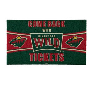 Evergreen Come Back with Tickets Minnesota Wild 28" x 16" Woven PVC Indoor Outdoor Doormat - 1 of 4