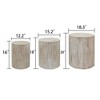 NicBex 3-Piece Rustic Stump Nesting Tables, Wooden Round End Tables, Decorative Side Table, Plant Stands, Small Coffee Table, Distressed Nightstand - 4 of 4