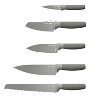 BergHOFF Balance Non-stick Stainless Steel 6Pc Knife Block Set, Recycled Material, Grey - image 2 of 4