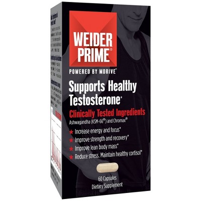 Weider Testosterone Support Dietary Supplement Capsules - 60ct