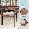 Martha Stewart Bedford Set of 2 Indoor-Outdoor Stackable Patio Dining Armchairs with Brushed Woodgrain Aluminum Finish and All-Weather Seat Cushions - 3 of 4