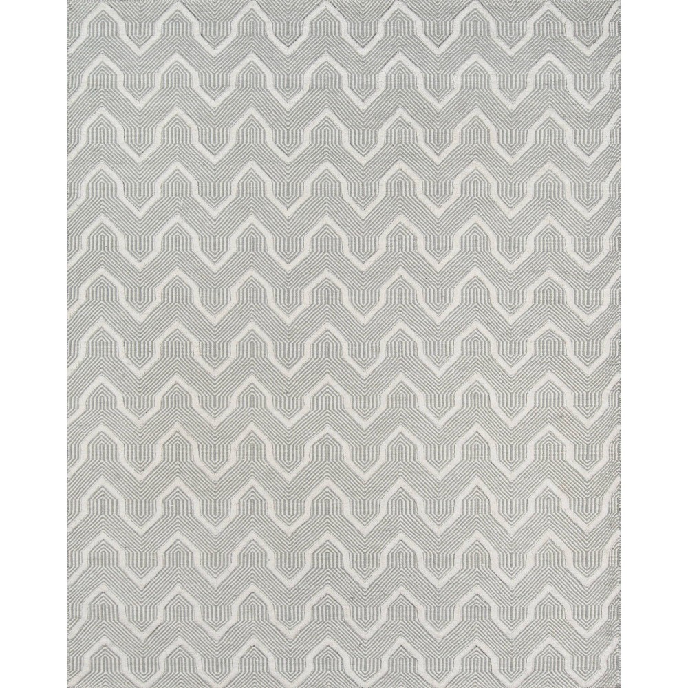 7'6inx9'6in Langdon Prince Hand Woven Wool Area Rug Gray - Erin Gates by Momeni