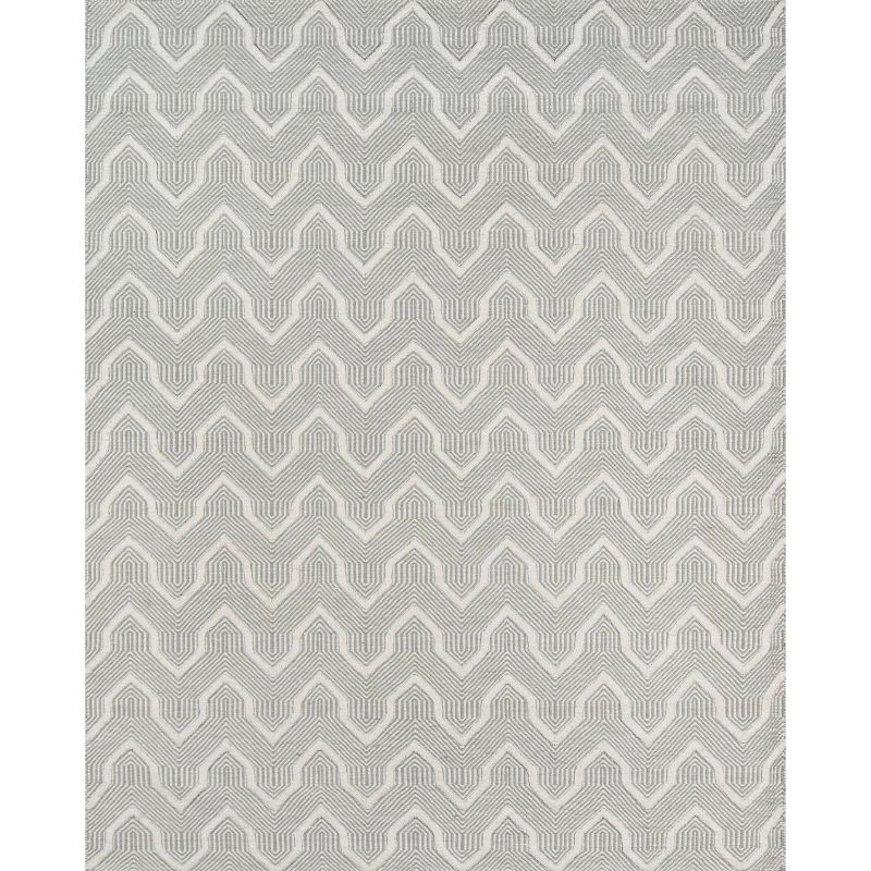 Scandinavian Gray Geometric Handwoven Wool Area Rug