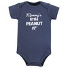 Hudson Baby Cotton Bodysuits Set, Blue Elephant Peanut - 3 of 4