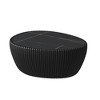 Gulches Black Slate Top Goose Egg Shape Leather Coffee Table No Assembly Modern Sofa Table for Living Room Bedroom Office - 3 of 4
