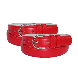 CTM Women's Leather 1 1/8 Inch Dress Belt (Pack of 2) - 1 of 4