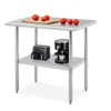 Stainless Steel Work Table with Backsplash, Heavy Duty Commercial Prep Table, NSF Certified Workstation for Restaurant Kitchen, Bakery - 4 of 4