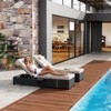 Outdoor Chaise Lounge Chairs Set of 2 with 5-Position Adjustable Backrest and Cushions for Patio Beach Deck Backyard, Grey and Beige - 2 of 4