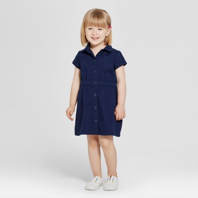  Toddler Girls' Uniform Dress - Cat & Jack™ Navy 2T 