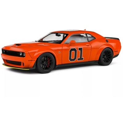2023 Dodge Challenger R/T Scat Pack Widebody #01 "Hazzard Tribute" Orange 1/18 Diecast Model Car by Solido