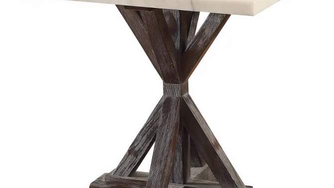 Romina End Table Marble White/Espresso Brown - Acme Furniture, 2 of 5, play video