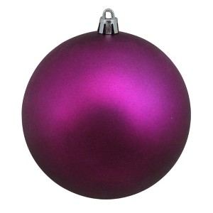 Northlight 4" Shatterproof Matte Christmas Ball Ornament - Purple - 1 of 3