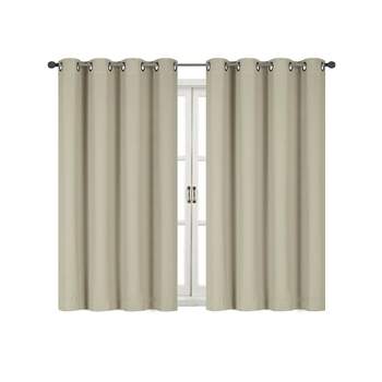 Kate Aurora 100% Thermal Blackout Bath & Kitchen Window Curtains - 50 in. W x 45 in. L, Linen