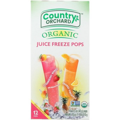 Country Orchard organic Freeze Pops Strawberry - Case of 8 - 12 pops