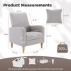Faux-Shearling Accent Chair with Pillow, Modern Comfy Armchair with Ergonomic Backrest and Padded Armrests - 4 of 4