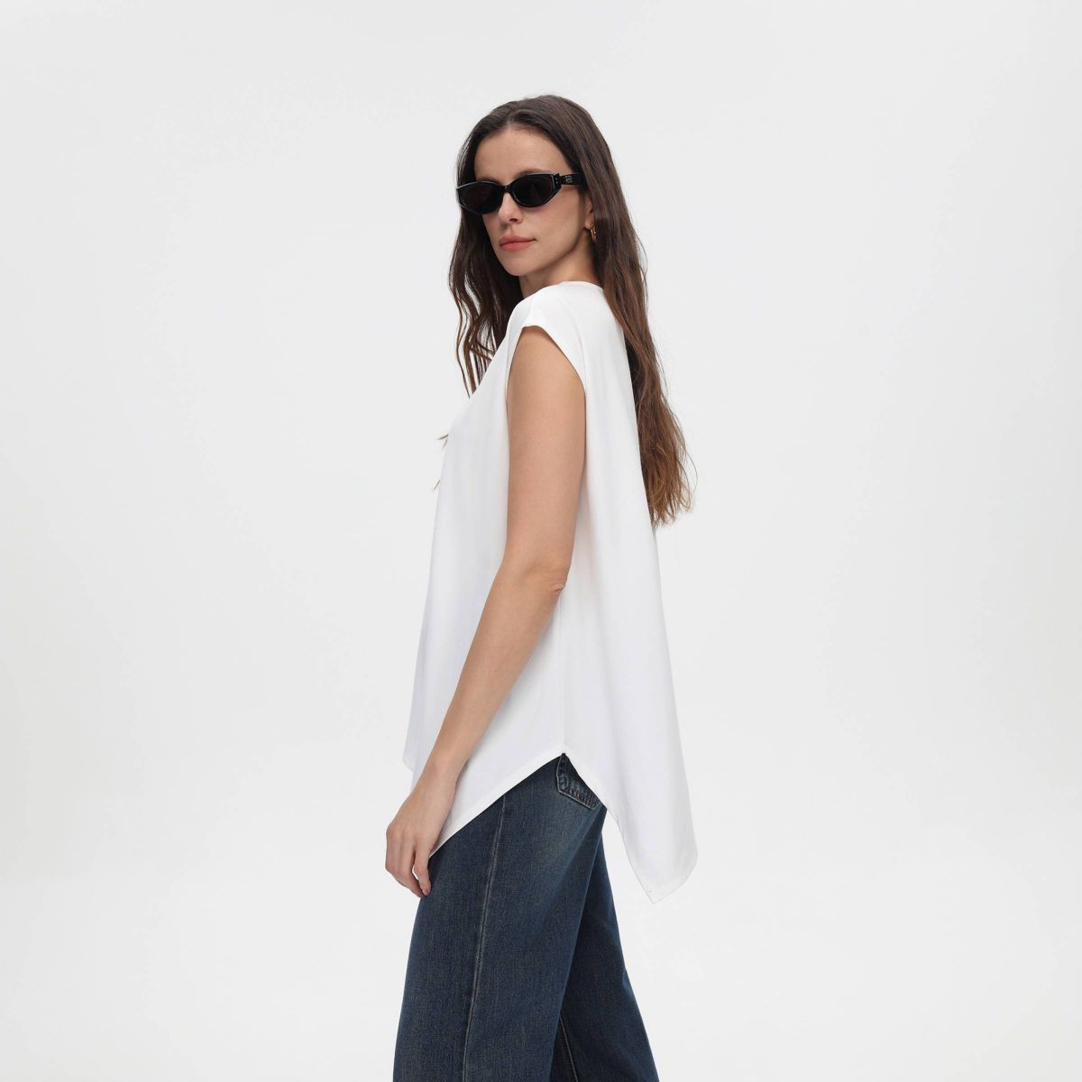Women's Cap Sleeve Asymmetrical Knit Top - A New Day™ - thumbnail 10