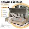 77.8" Gray  Outdoor Wicker Patio Sofa Set with Adjustable Canopy & Table, 4 Seat Sectional with Ottomans and Cushions -3irtyhousy - 3 of 4