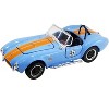 Shelby Cobra 427 S/C #45 Light Blue with Orange Stripes "Shelby Collectibles" Series 1/64 Diecast Model Car by ACME - 2 of 3