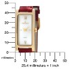 Peugeot Women's Rectangular Gold-Tone Case Watch Glossy Red Leather Strap - 4 of 4