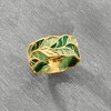 Ross-Simons Italian Green Enamel Leaf Ring in 14kt Yellow Gold - 4 of 4
