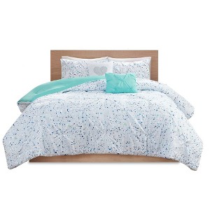 Gracie Mills Athan Metallic Pintucked Comforter Set - 1 of 4