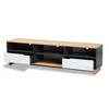 Reed 2 Drawer Wood TV Stand for TVs up to 75" White/Oak - Baxton Studio: Modern Entertainment Center with Storage - 2 of 4