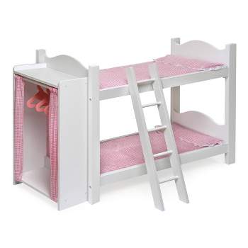 Badger Basket Triple Doll Bunk Bed With Ladder, Bedding, And Free  Personalization Kit - Pink Gingham : Target