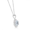 Pompeii3 1 1/2Ct Blue Topaz & Diamond Halo Pendant 10k White Gold Women's Necklace - 2 of 4