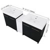 SEVOBAL Bathroom Vanities 72 Inch Freestanding Bathroom Vanity With Resin Sink Soft Closing Door for Bathroom, Black, 70.8"*18.1"*35.1" - 3 of 4