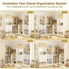 Aheaplus Corner Closet System with Mirror and Drawers, Wardrobe Organizer with Hanging Rods - 4 of 4