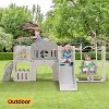 10 in 1 Toddler Slide, Age 1-3 with Swing, Basketball Hoop and Telescope, Kid Slide for Toddlers, Indoor Outdoor Toddler Playset Toddler Playground - 4 of 4