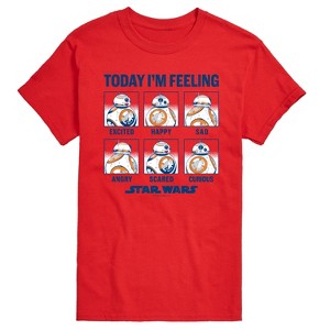 Men's Star Wars: The Force Awakens BB8 Moods Short Sleeve Graphic T-Shirt - Red - LG Big and Tall - 1 of 4