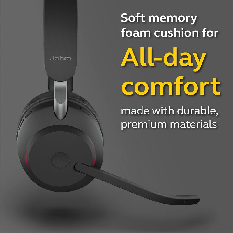 Jabra Evolve2 65 USB-A MS Mono -Black Wireless Headset / Music Headphones, 5 of 8