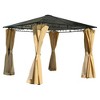 Bigget 10'x10' Hardtop Outdoor Gazebo with Polycarbonate Roof, Aluminum Frame, Mosquito Netting and Privacy Screens - 2 of 4