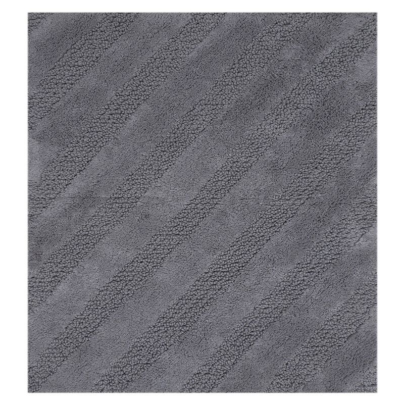 Unique Stripe Honeycomb Sculptured Bath Rug Is Made Soft Plush Cotton Is Super Soft The Touch Silver, 1 of 4