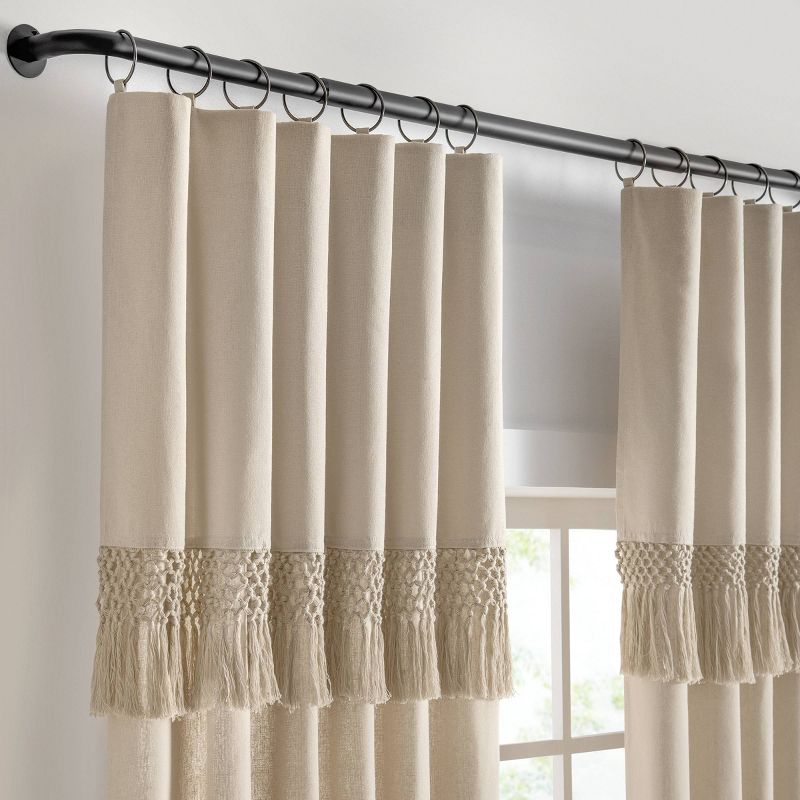 1pc Light Filtering Lucinda Knotted Fringe Window Curtain Panel - Mercantile, 2 of 15